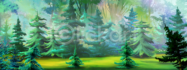 사람없음 JPG 일러스트 포토 해외이미지 공원 그림 나무 디자인 만화 백그라운드 소나무 숲 스케치 야외 자연 전나무 초록색 침엽수 해외202309