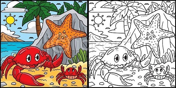 뜨거움 어린이 EPS 실루엣 일러스트 해외이미지 걸음마 게 계절 그래픽 그림 낙서 날씨 디자인 만화 맑음 미술 백그라운드 벡터 불가사리 색칠공부 선 손그림 습기 여름 윤곽 컬러 컬러풀 클립아트 페이지 해외202309 해외일러스트