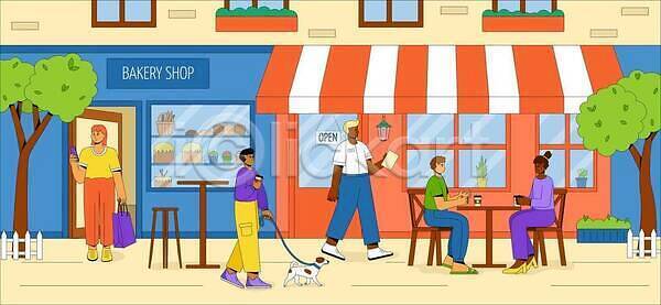 사랑 EPS 일러스트 해외이미지 가구 가족 개 거리 건물 고객 나무 도시 도시풍경 디자인 라이프스타일 만화 백그라운드 벡터 비즈니스 빵집 상점 쇼핑 식당 야외 여름 음료 음식 의자 일러캐릭터 점심식사 카페 카페테리아 캐릭터 커플 커피 컵 타운 탁자 플랫 해외202309 해외일러스트