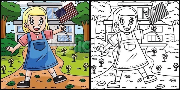 애국심 자유 축하 어린이 EPS 실루엣 일러스트 해외이미지 걸음마 그래픽 그림 낙서 독립기념일 디자인 만화 물결 미술 백그라운드 벡터 색칠공부 선 손그림 윤곽 전통 컬러 컬러풀 클립아트 페이지 해외202309 해외일러스트