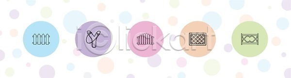 사람없음 EPS 일러스트 해외이미지 가림막 새총 엘리먼트 울타리 원형 해외202309 해외일러스트