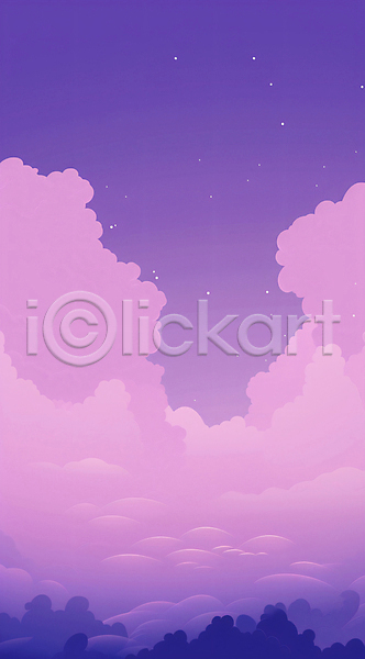 사람없음 JPG 일러스트 구름(자연) 그림 백그라운드 별 보라색 자연 풍경(경치) 하늘
