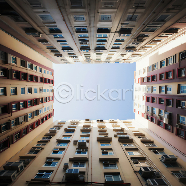 사람없음 JPG 로우앵글 편집이미지 건물 도시 빌딩 사각형 하늘