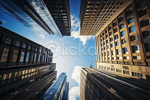사람없음 JPG 로우앵글 편집이미지 건물 구름(자연) 도시 빌딩 하늘 햇빛