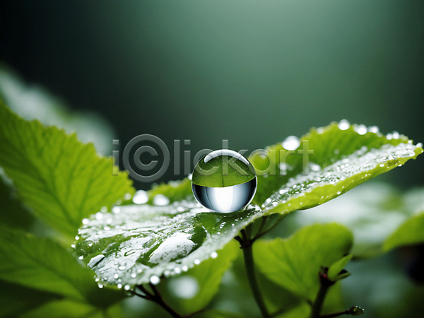 사람없음 JPG 디지털합성 편집이미지 구슬 나뭇잎 물방울 에코 이슬 자연 초록색 친환경 투명 편집소스