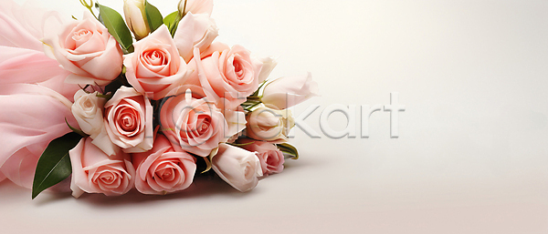 사람없음 JPG 디지털합성 편집이미지 결혼 꽃 꽃다발 백그라운드 부케 분홍색 잎 장미 카피스페이스