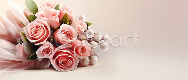 사람없음 JPG 디지털합성 편집이미지 결혼 꽃 꽃다발 백그라운드 부케 분홍색 장미 카피스페이스