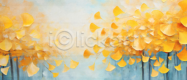 사람없음 JPG 일러스트 가을(계절) 가을풍경 노란색 백그라운드 은행나무 은행잎 자연