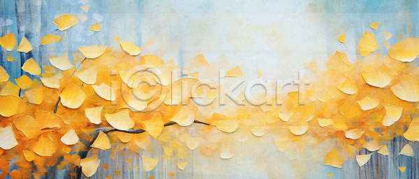 사람없음 JPG 일러스트 가을(계절) 가을풍경 노란색 백그라운드 은행나무 은행잎 자연