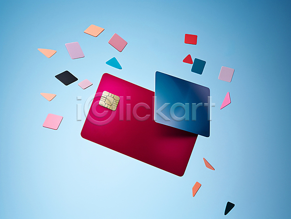 사람없음 JPG 디지털합성 편집이미지 금융 마그네틱 목업 빨간색 신용카드 카드 파란색