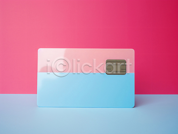 사람없음 JPG 디지털합성 편집이미지 금융 마그네틱 목업 분홍색 신용카드 카드 하늘색