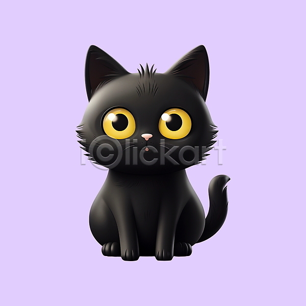사람없음 3D PSD 디지털합성 아이콘 검은색 고양이 할로윈