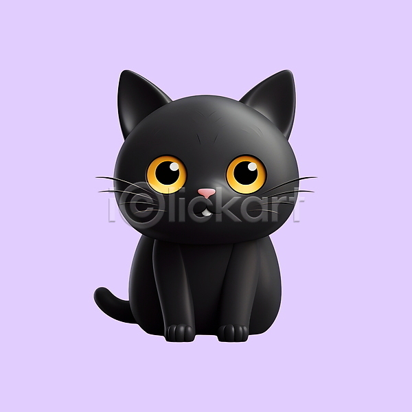 사람없음 3D PSD 디지털합성 아이콘 검은색 고양이 할로윈