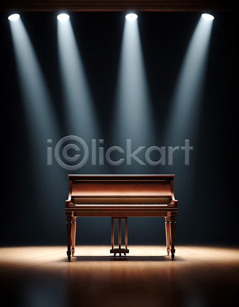 사람없음 JPG 디지털합성 편집이미지 무대 스포트라이트 조명 콘서트홀 피아노(악기)