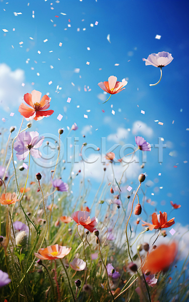 사람없음 JPG 편집이미지 구름(자연) 꽃 꽃가루 꽃밭 자연 코스모스(꽃) 풀(식물) 풍경(경치) 하늘