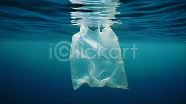 사회이슈 사람없음 JPG 편집이미지 물결 바다 바닷속 비닐봉투 파란색 해양쓰레기 해양오염
