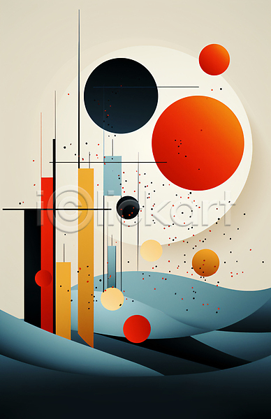 사람없음 JPG 디지털합성 편집이미지 그래픽 디자인 미니멀 심플 원형 추상 컬러풀 포스터