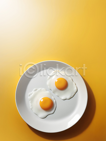 사람없음 JPG 디지털합성 편집이미지 계란프라이 노란색 노른자 접시 편집소스 흰자