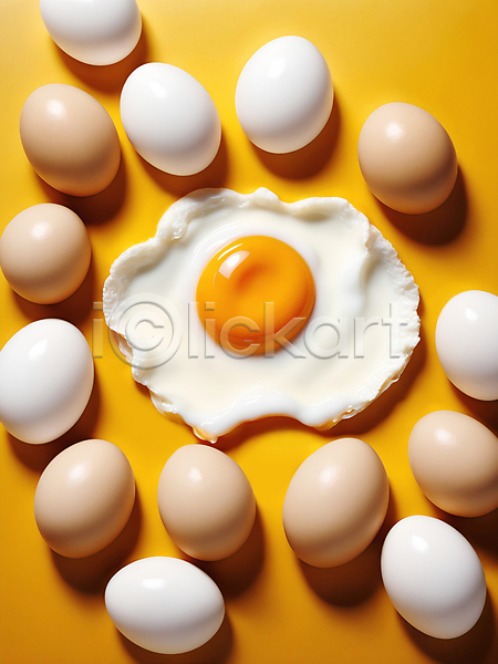 사람없음 JPG 디지털합성 편집이미지 계란 계란프라이 노란색 노른자 편집소스 흰자