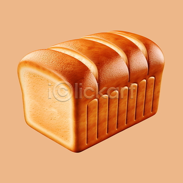 사람없음 3D PSD 디지털합성 아이콘 갈색 빵 식빵