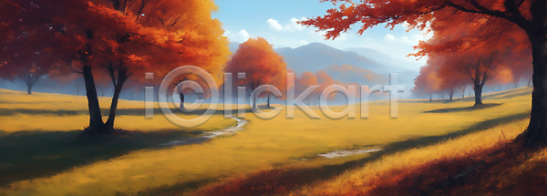 사람없음 JPG 디지털합성 편집이미지 가을(계절) 가을풍경 구름(자연) 단풍 단풍나무 산 자연 초원(자연) 풍경(경치)