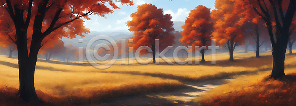 사람없음 JPG 디지털합성 편집이미지 가을(계절) 가을풍경 길 단풍 단풍나무 자연 초원(자연) 풍경(경치)