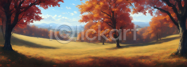 사람없음 JPG 디지털합성 편집이미지 가을(계절) 가을풍경 구름(자연) 단풍 단풍나무 자연 초원(자연) 풍경(경치) 하늘