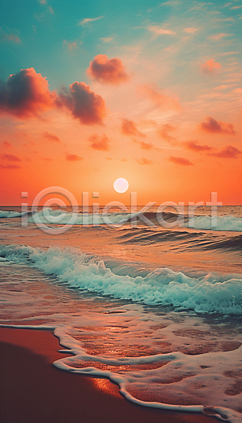 사람없음 JPG 디지털합성 편집이미지 구름(자연) 새벽 수평선 아침 일출 자연 태양 파도 풍경(경치) 하늘 해변 햇빛