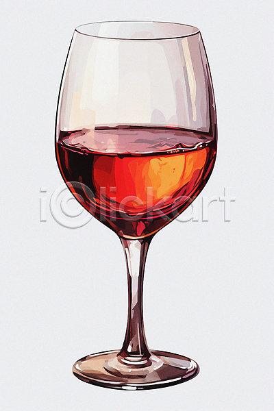 사람없음 JPG 일러스트 빨간색 와인 와인잔 주류 한잔