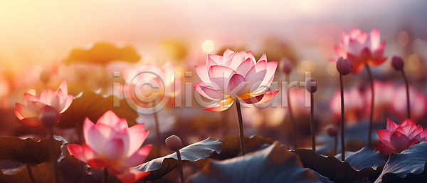 사람없음 JPG 편집이미지 꽃봉오리 분홍색 연꽃(꽃) 연못 연잎 자연 햇빛