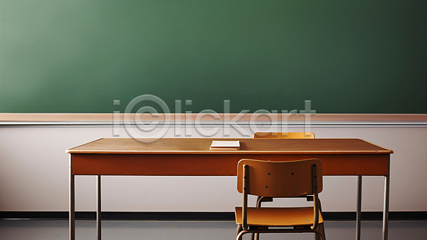 사람없음 JPG 디지털합성 편집이미지 공간 교실 비어있는 실내 의자 책상 칠판 학교