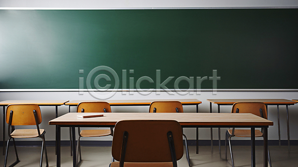 사람없음 JPG 디지털합성 편집이미지 공간 교실 비어있는 실내 의자 책상 칠판 학교
