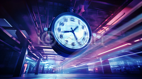 사람없음 JPG 편집이미지 그래픽 바쁨 백그라운드 빛 속도 시간 시계 잔상 전철역 파란색