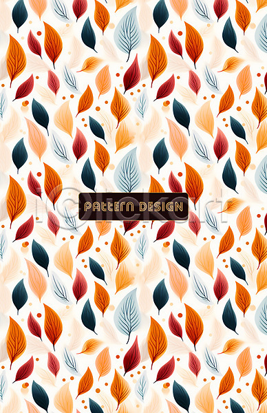 사람없음 PSD 편집이미지 나뭇잎 남색 잎 주황색 컬러풀 패턴 패턴백그라운드