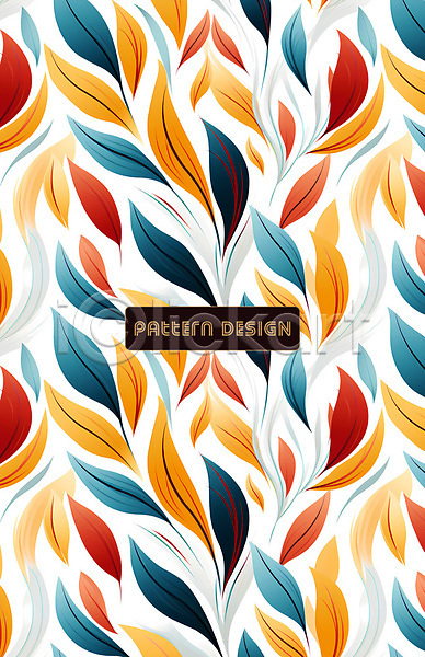 사람없음 PSD 편집이미지 나뭇잎 잎 주황색 컬러풀 파란색 패턴 패턴백그라운드