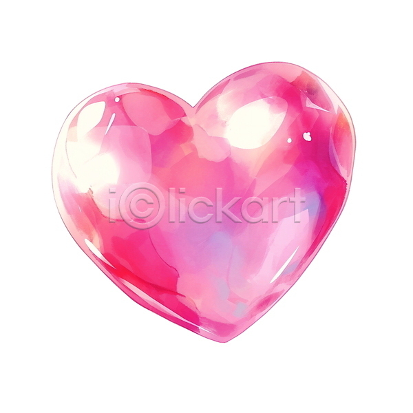 사랑 사람없음 JPG 일러스트 광택 버블 분홍색 비눗방울 수채화(물감) 오브젝트 하트