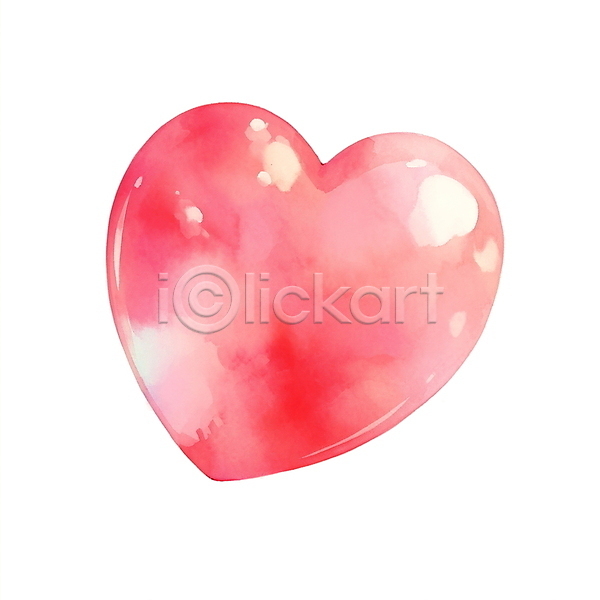 사랑 사람없음 JPG 일러스트 광택 버블 비눗방울 빨간색 수채화(물감) 오브젝트 하트