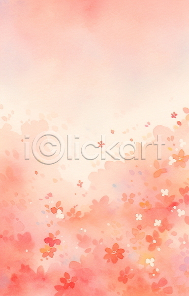 감성 사람없음 JPG 편집이미지 꽃 백그라운드 번짐 분홍색 붓터치 수채화(물감) 추상 카피스페이스