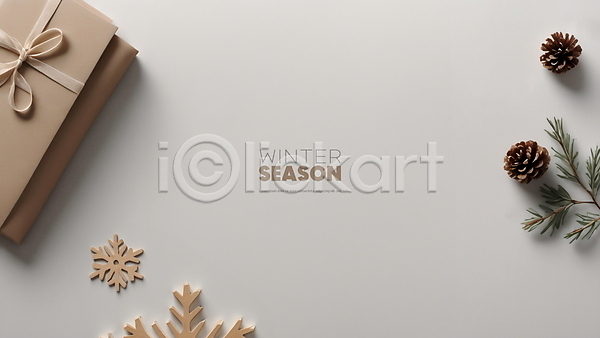 사람없음 PSD 디지털합성 편집이미지 겨울 눈(날씨) 눈꽃 눈송이 리본 백그라운드 선물상자 솔방울 솔잎 편집소스