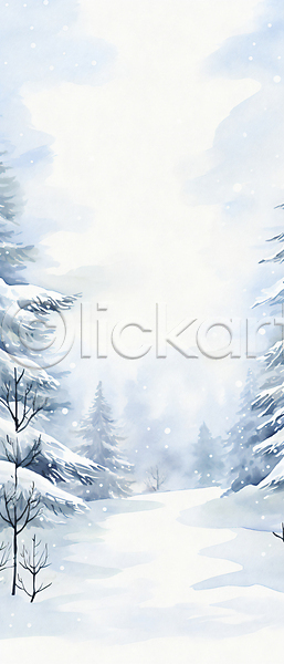 사람없음 JPG 일러스트 겨울 구름(자연) 나무 눈(날씨) 눈내림 백그라운드 설원 자연 풍경(경치) 하늘 흰색