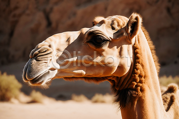 사람없음 JPG 디지털합성 편집이미지 낙타 동물 야외 얼굴 포유류 한마리
