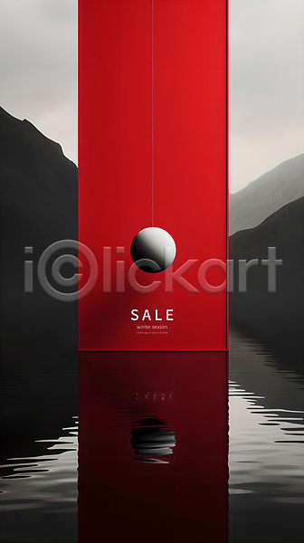 사람없음 PSD 디지털합성 편집이미지 물 미니멀 배너 백그라운드 빨간색 세일 쇼핑 심플 원형