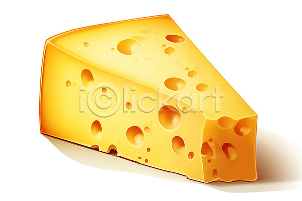 사람없음 PSD 일러스트 노란색 에멘탈치즈 유제품 음식 조각 치즈