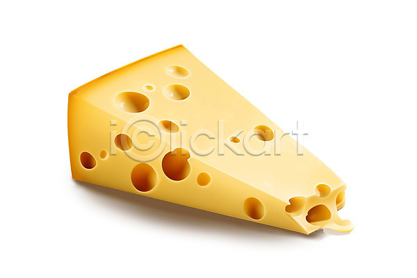 사람없음 PSD 일러스트 노란색 에멘탈치즈 유제품 음식 조각 치즈