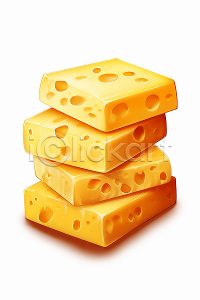 사람없음 PSD 일러스트 노란색 사각형 쌓기 에멘탈치즈 유제품 음식 치즈