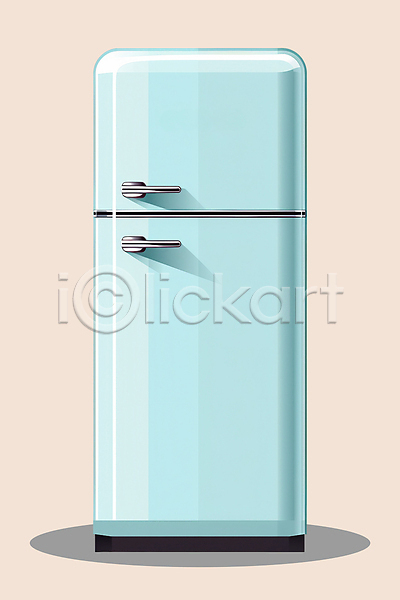 사람없음 PSD 일러스트 가전제품 냉장고 생활용품 오브젝트 클립아트 하늘색
