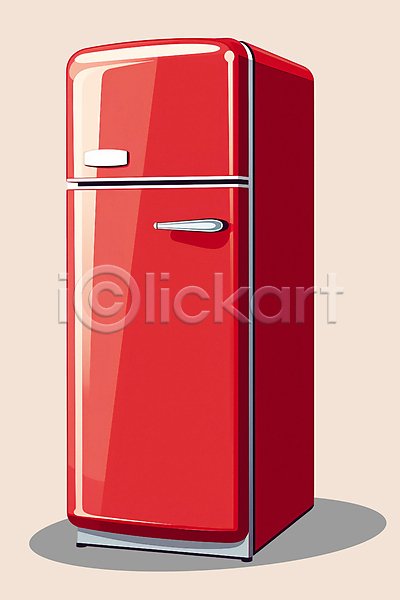 사람없음 PSD 일러스트 가전제품 냉장고 빨간색 생활용품 오브젝트 클립아트