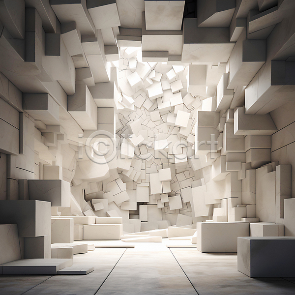 울퉁불퉁 사람없음 JPG 디지털합성 편집이미지 공간 기하학 대리석 백그라운드 비어있는 빛 사각형 인테리어 흰색