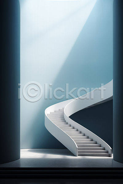상승 사람없음 JPG 디지털합성 편집이미지 계단 공간 백그라운드 비어있는 빛 인테리어 하늘색