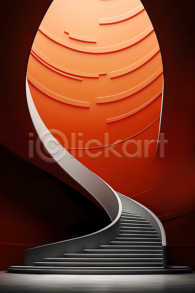 상승 사람없음 JPG 디지털합성 편집이미지 계단 공간 백그라운드 비어있는 빛 인테리어 주황색